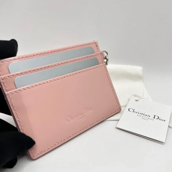 NEW Authentic DIOR Lady Dior Patent Cannage Calfskin Leather Card Holder - Picture 5 of 7